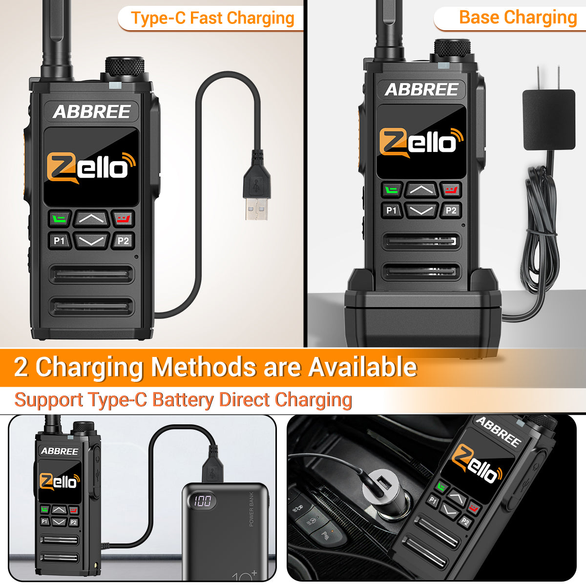 ABBREE GP-268 Network Walkie Talkie Zello Global POC Radio Wireless Unlimited distance SIM Card 4G Android Bluetooth Ham Radio