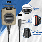 ABBREE AR-158 2 Pin Rechargeable Microphone Mic Adjustable Loud Speaker For Baofeng UV-5R UV-5R Mini UV-21 PRO UV-32 Ham Radios