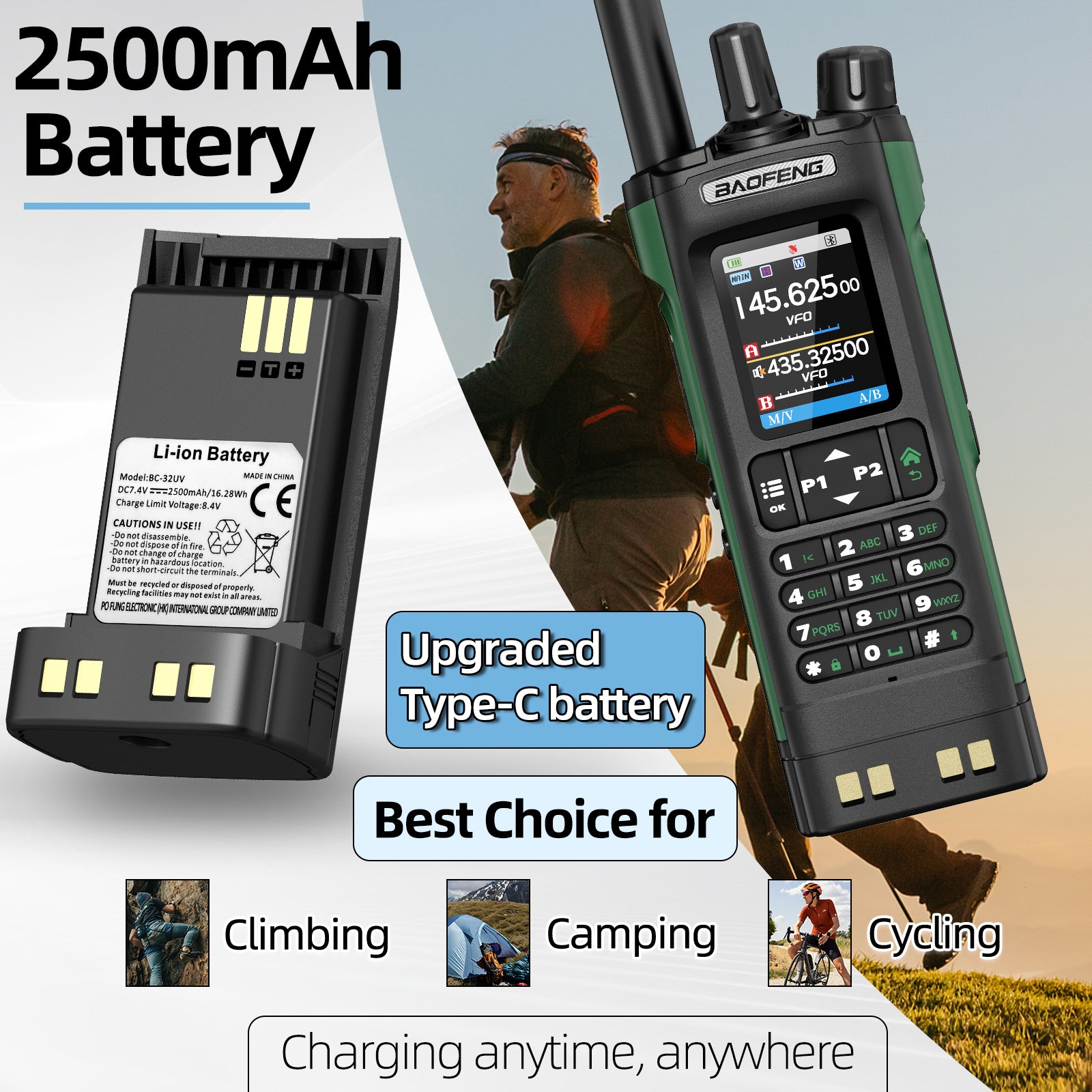 Baofeng DMR DM-32 3200mAh Digital Walkie Talkie GPS Dual Mode Analog TDMA Dual Time Slot AM FM APRS Digital Call Ham Radio DM-1701 UV-32