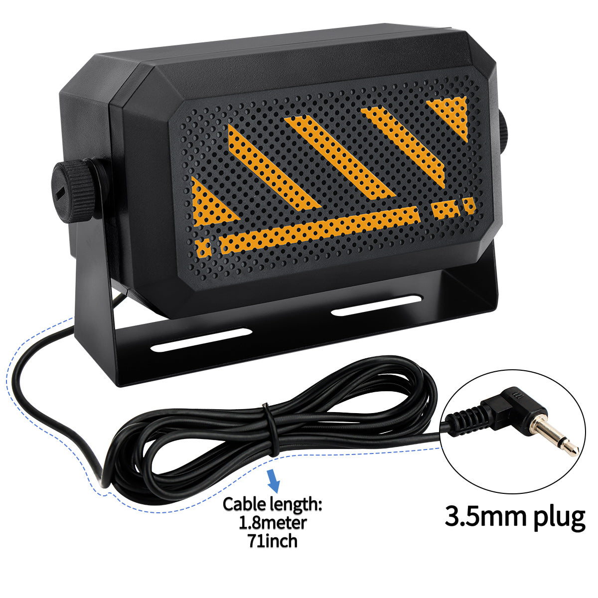 ABBREE KES-3 Plus Moblie Radio External Speaker 3.5mm Plug Long Range Clear Sound Compatible with Most CB Radios Moblie Radios