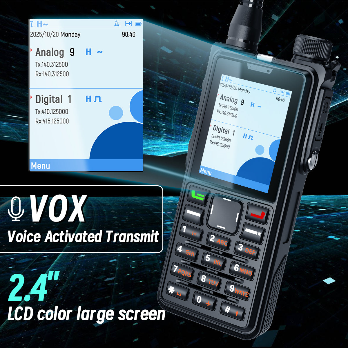 ABBREE AR-880 DMR Digital Walkie Talkie 10W IP67 Waterproof Dual Mode Analog Dual Band AES256 Dual Time Slot SMS VOX Ham Radio
