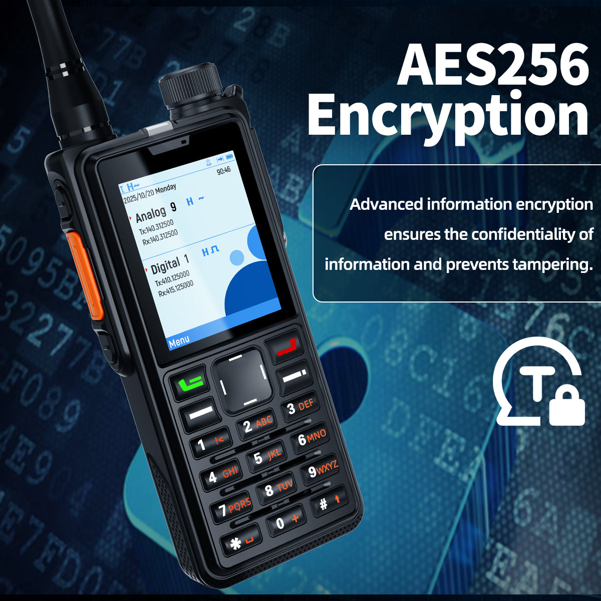 ABBREE AR-880 DMR Digital Walkie Talkie 10W IP67 Waterproof Dual Mode Analog Dual Band AES256 Dual Time Slot SMS VOX Ham Radio