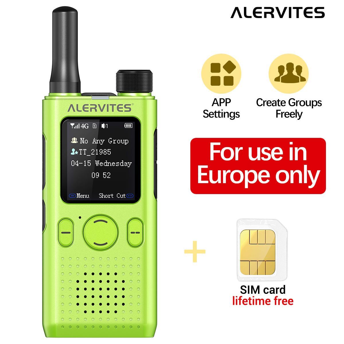 Baofeng AT1 POC Walkie Talkie Free Unlimited Data EU/US Worldwide Communication Phone Group Setting Portable 4G/5G Two Way Radio