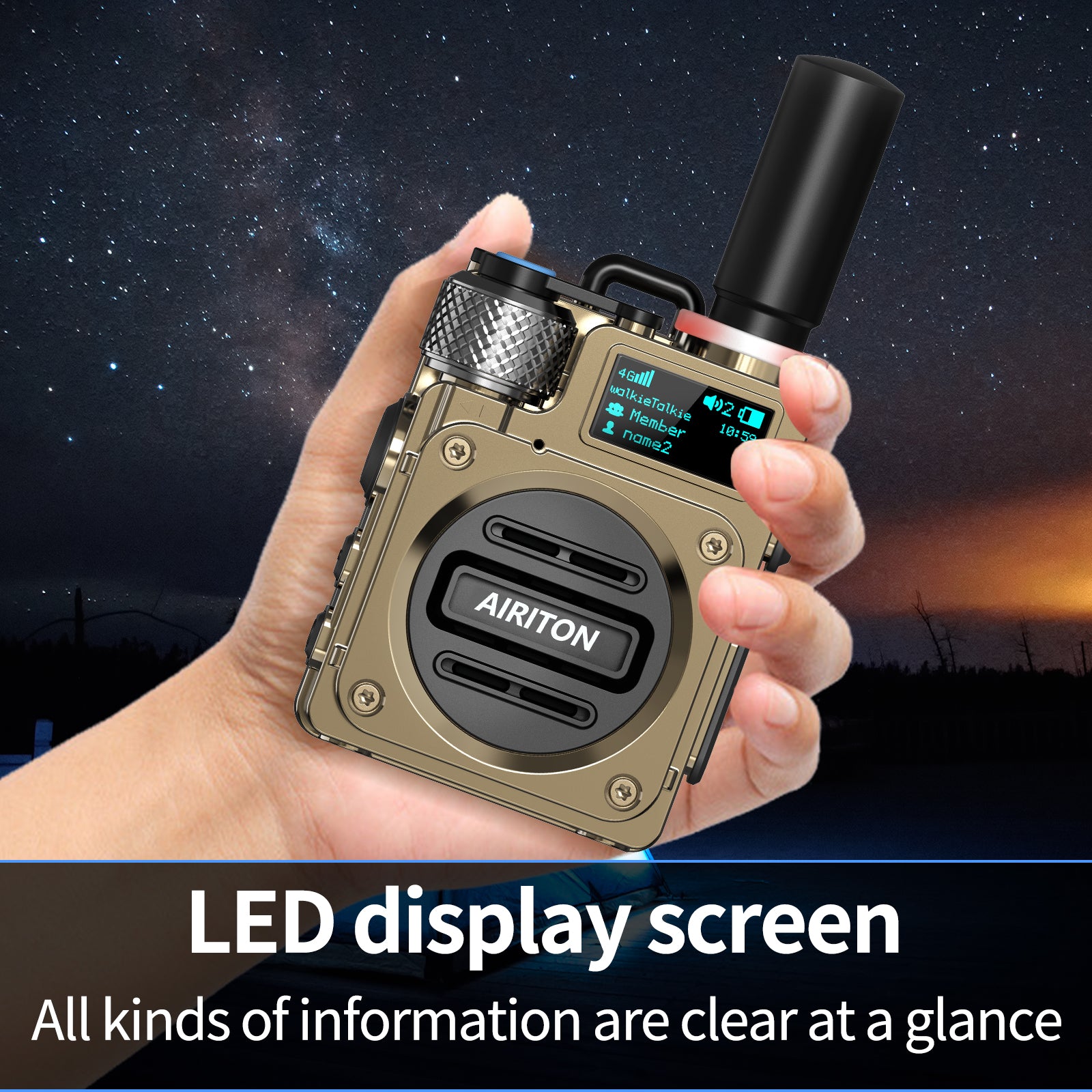 Walkie Talkies Airiton Radios Unlimited Range Nationwide 4G Long Distance 5000 Miles Handheld POC Two Way Radio AI-G7 Push to Talk Over Cellular Radio Long Range Walkie Talkie (2 with SIM Card)