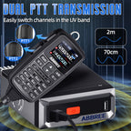 ABBREE AR-7600 V1 V2 Mini Mobile Radio Multi Band FM AM VHF UHF Wireless Copy Frequency Long Range V2 Add GPS With Speaker Mic
