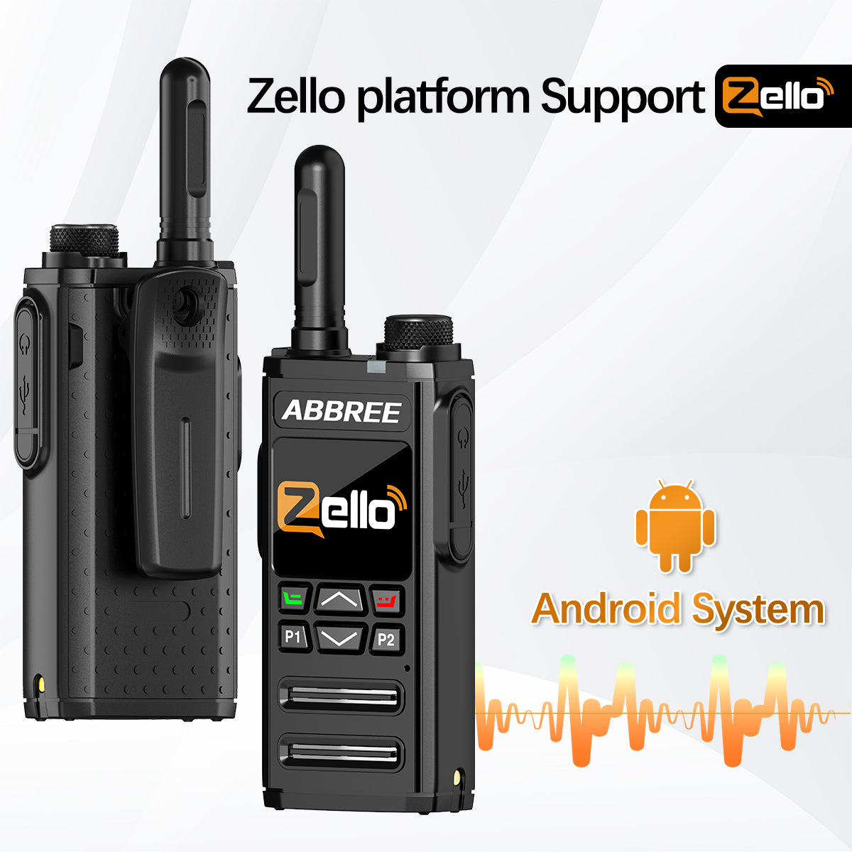 ABBREE GP-268 Network Walkie Talkie Zello Global POC Radio Wireless Unlimited distance SIM Card 4G Android Bluetooth Ham Radio
