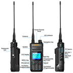 AIRITON DM-188 DMR Digital Analog Walkie Talkie 10W IP68 Waterproof AES256 SMS 3000mAh Dual Band Two Way Ham Radio DM1701 DM-32