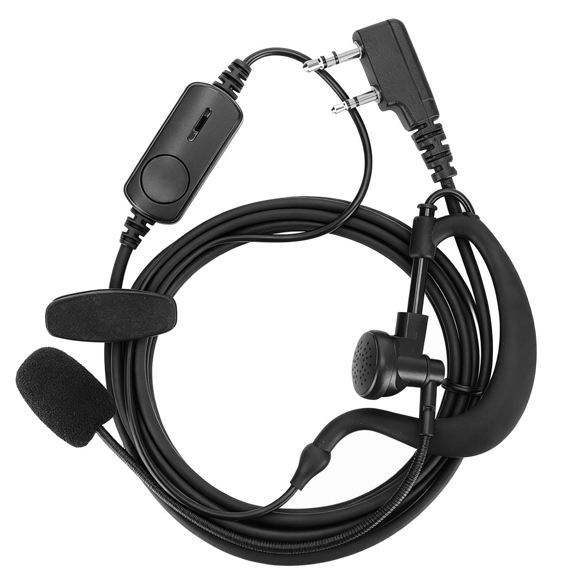 ABBREE Professional 2 Pin PTT Earpiece Headset Clear Audio Walkie Talkie Accessory for BF-888S UV-5R 5RM Referee Online Use