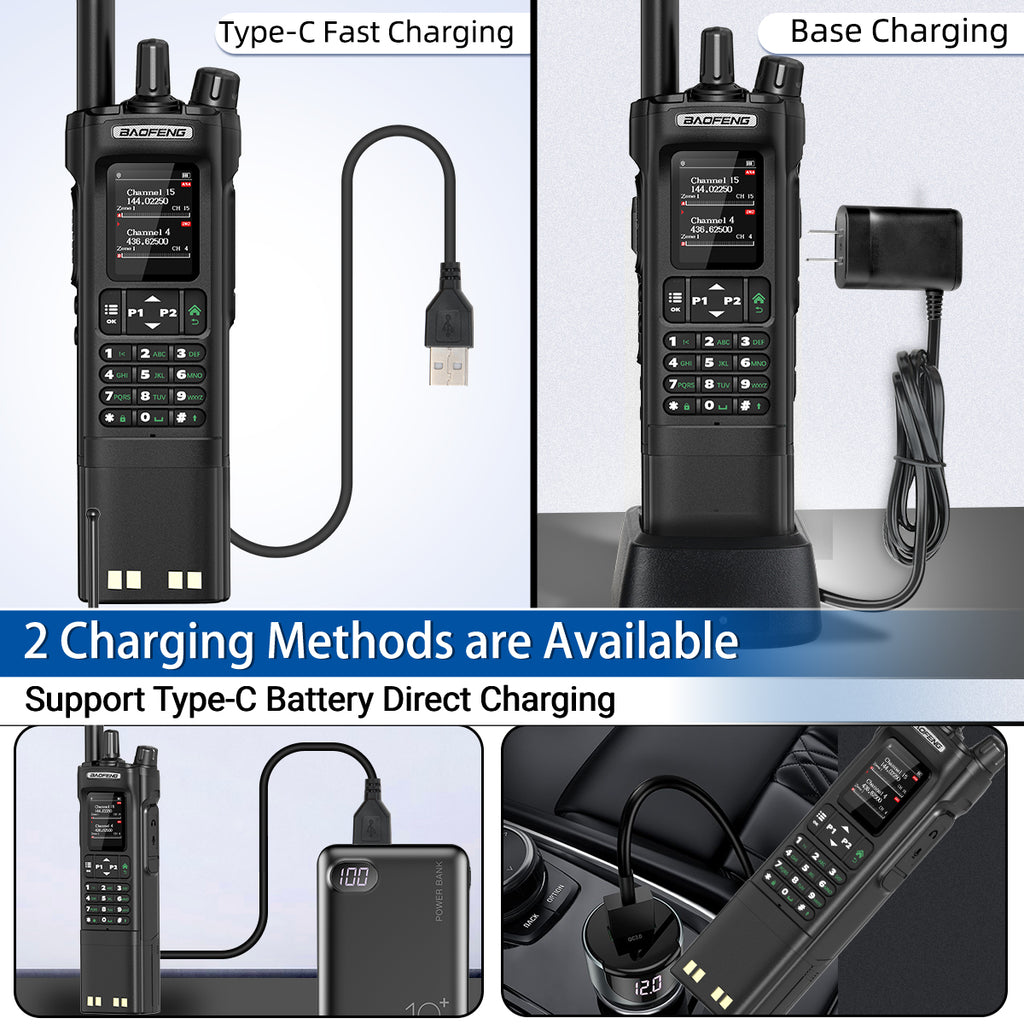 Baofeng DM-32 Upgrade Battery GPS APRS AES256 Encryption DMR Digital Analog UHF VHF Dual Band 8W Air Band FM Walkie Talkie DM-32UV