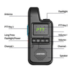 AIRITON AI-828C Mini Walkie Talkie Dual PTT Wireless Copy Frequency HD Sound Portable UHF 16 Channels Long Range Ham Radio