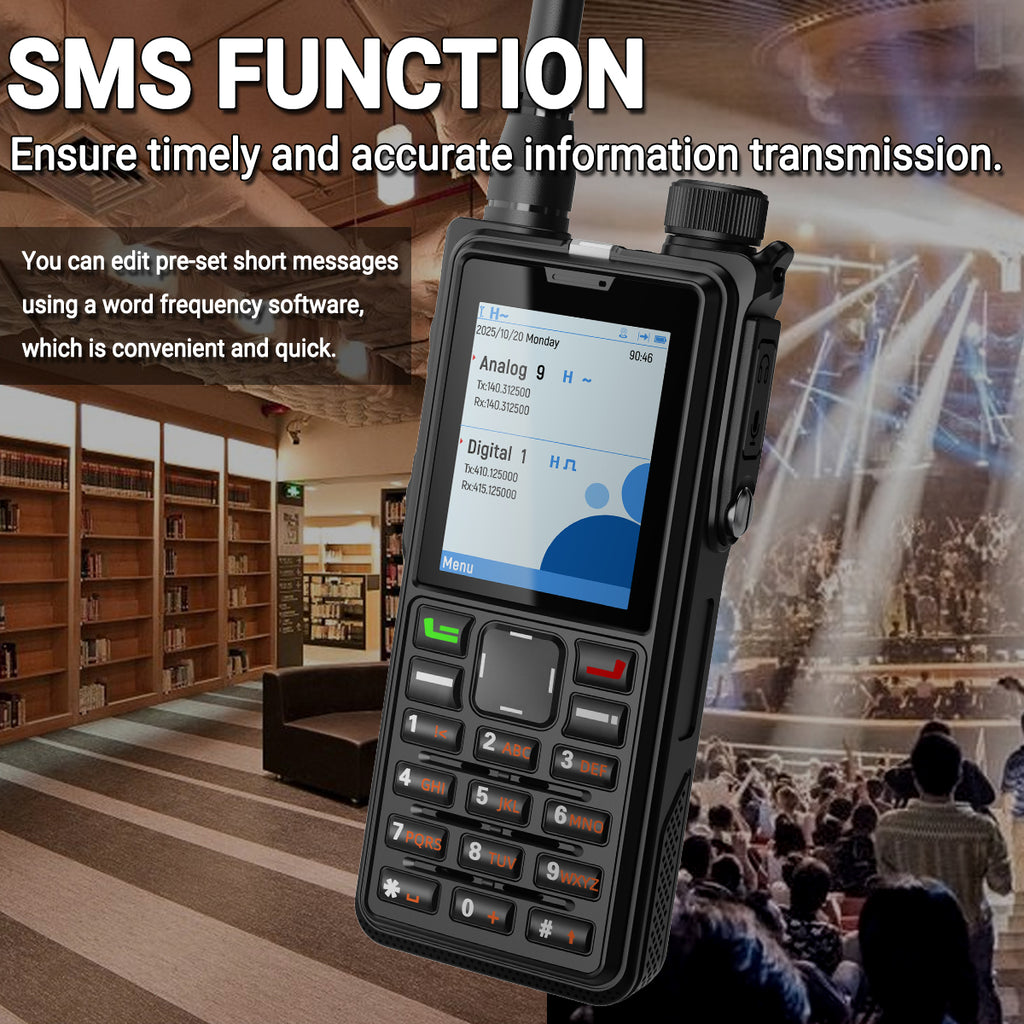 ABBREE AR-880 DMR Digital Walkie Talkie 10W IP67 Waterproof Dual Mode Analog Dual Band AES256 Dual Time Slot SMS VOX Ham Radio