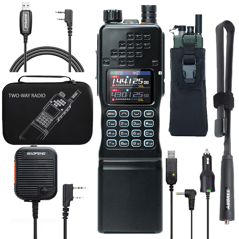 BAOFENG AR-152 PRO GPS Walkie Talkie Long Range Bluetooth Programming 10W Multi Band 12000mAh Tactial 1000CH Two Way Ham Radio