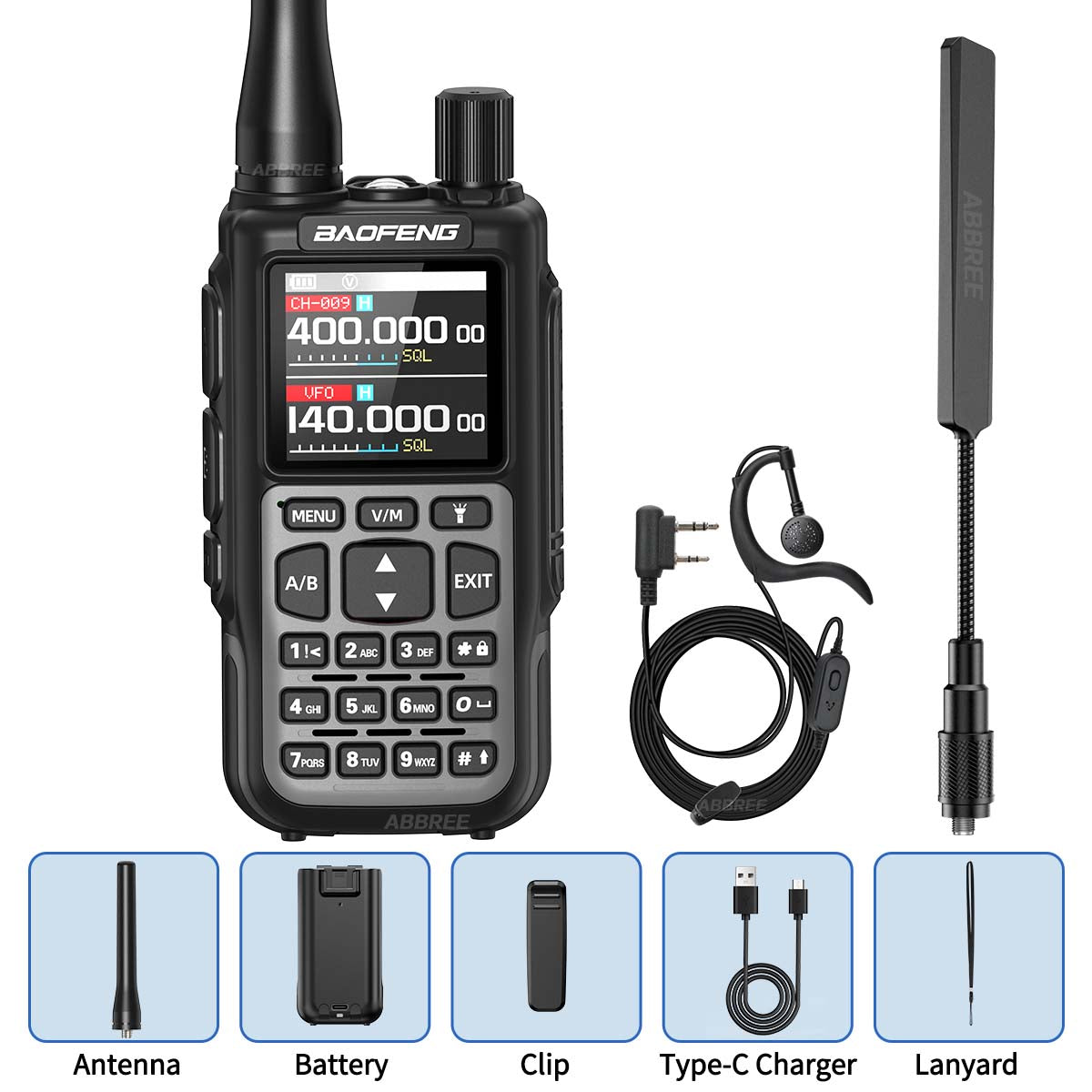 BAOFENG MINI 5 Walkie Talkie 2200mAh Battery APP Bluetooth Programming Long Range Dual PTT Newly Upgraded UV-5R MINI Ham Radio