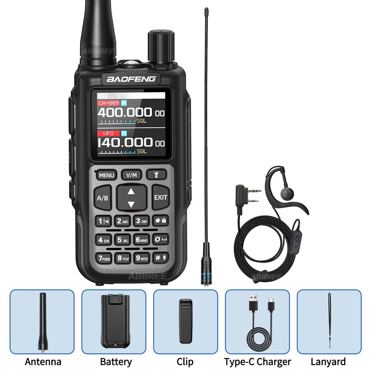 BAOFENG MINI 5 Walkie Talkie 2200mAh Battery APP Bluetooth Programming Long Range Dual PTT Newly Upgraded UV-5R MINI Ham Radio