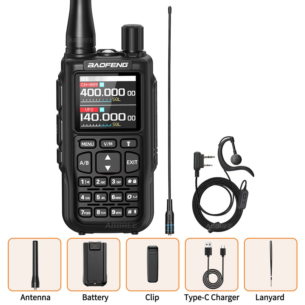 Baofeng Mini 5 Walkie Talkie Upgrade 5R Mini Bluetooth Programming Wireless Copy Frequency Full Band Type-C Long Range Ham Radio