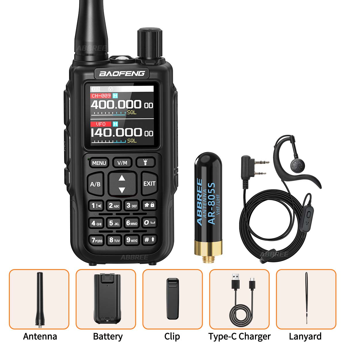 Baofeng Mini 5 Walkie Talkie Upgrade 5R Mini Bluetooth Programming Wireless Copy Frequency Full Band Type-C Long Range Ham Radio