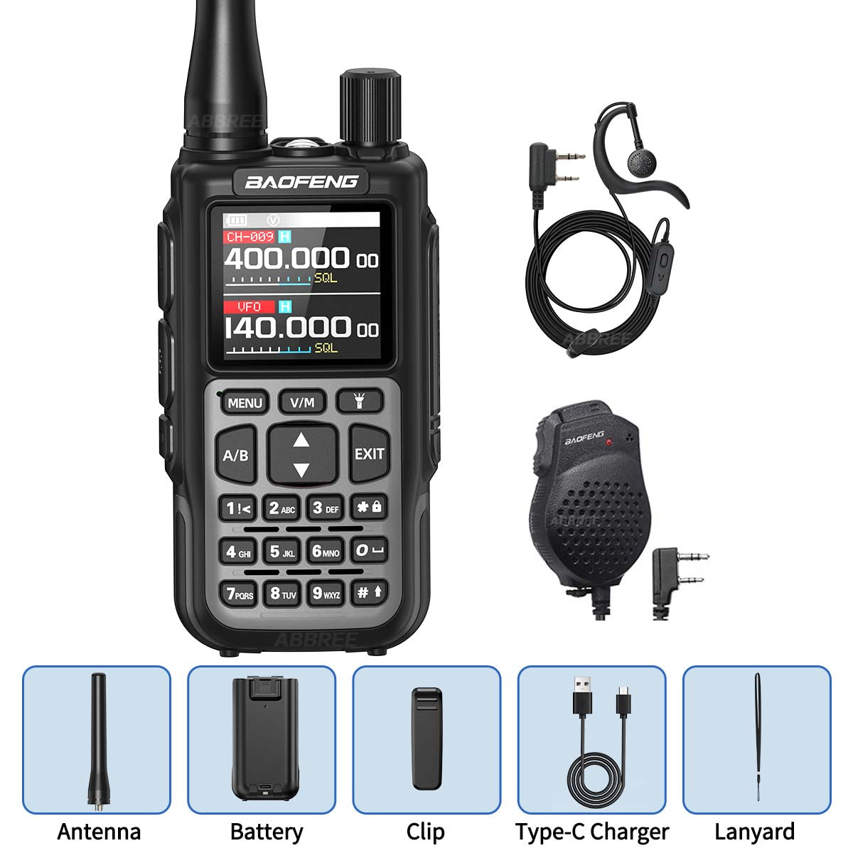 BAOFENG MINI 5 Walkie Talkie 2200mAh Battery APP Bluetooth Programming Long Range Dual PTT Newly Upgraded UV-5R MINI Ham Radio