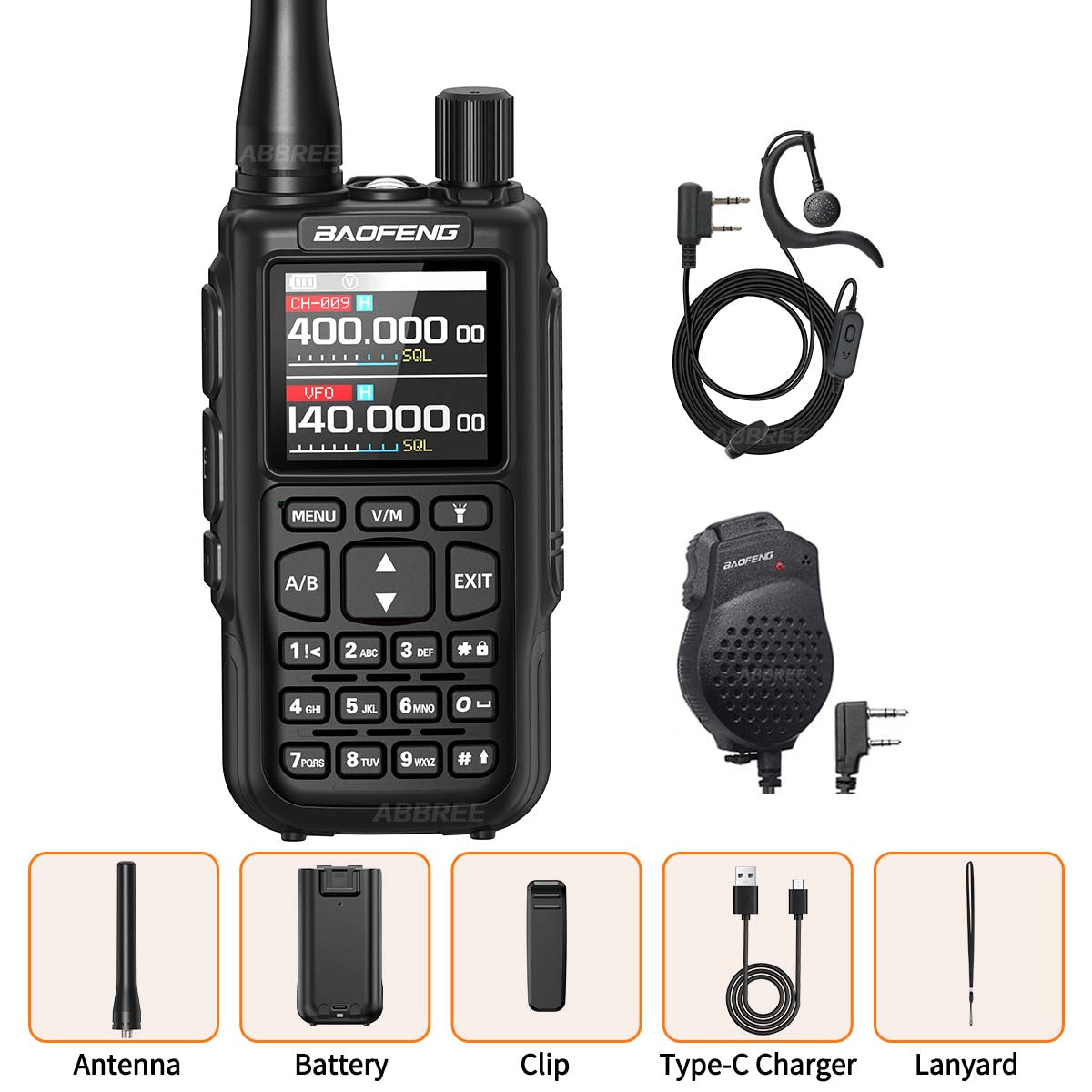 Baofeng Mini 5 Walkie Talkie Upgrade 5R Mini Bluetooth Programming Wireless Copy Frequency Full Band Type-C Long Range Ham Radio