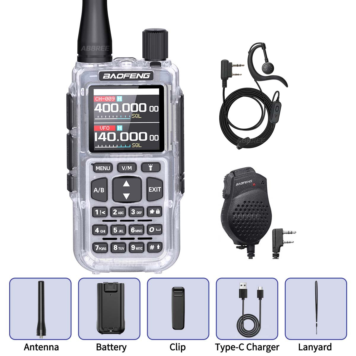 BAOFENG MINI 5 New Upgrade Walkie Talkie Wireless Copy Frequency 2200mAh Battery Bluetooth APP Programming UV-5R Mini Ham Radio