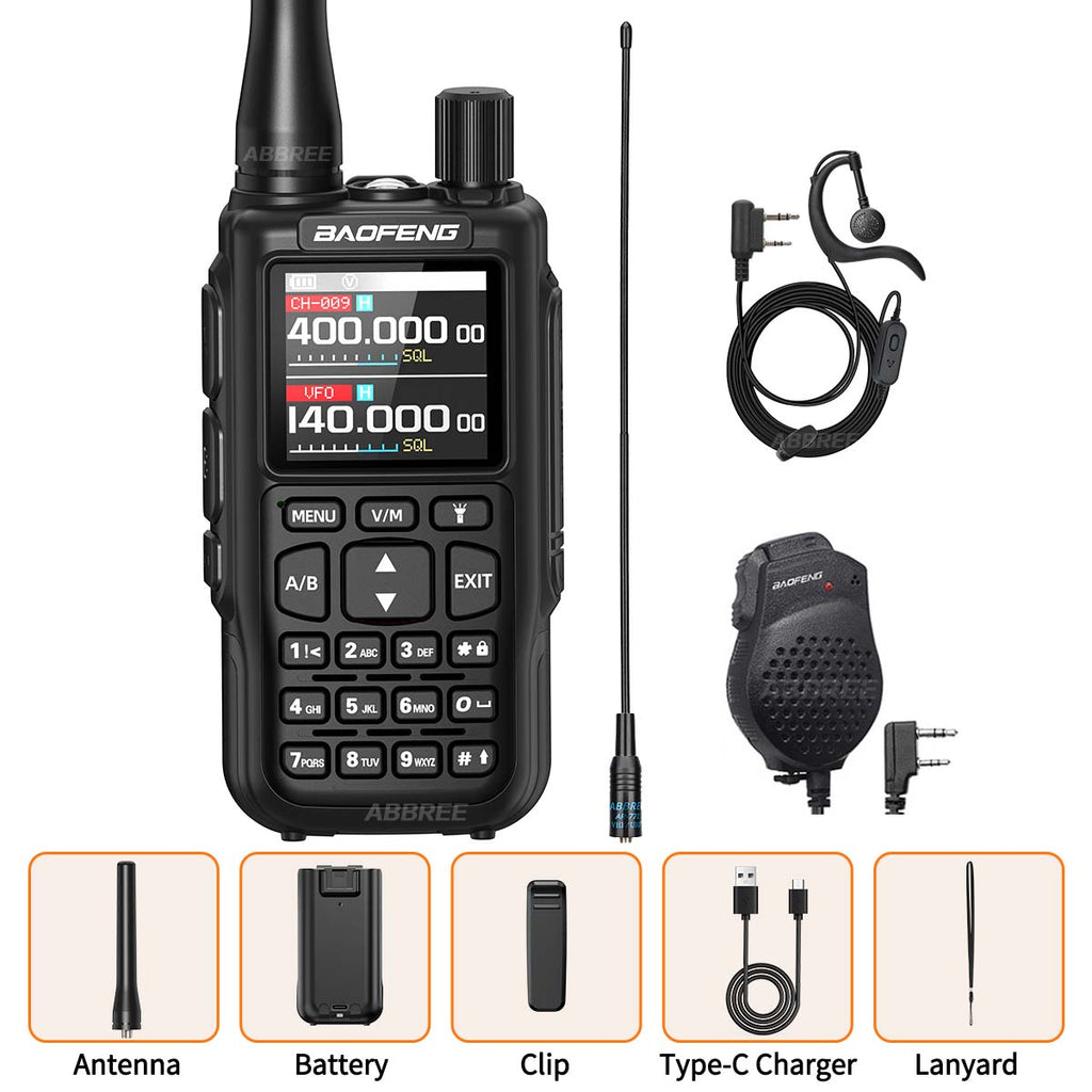 Baofeng Mini 5 Walkie Talkie Upgrade 5R Mini Bluetooth Programming Wireless Copy Frequency Full Band Type-C Long Range Ham Radio