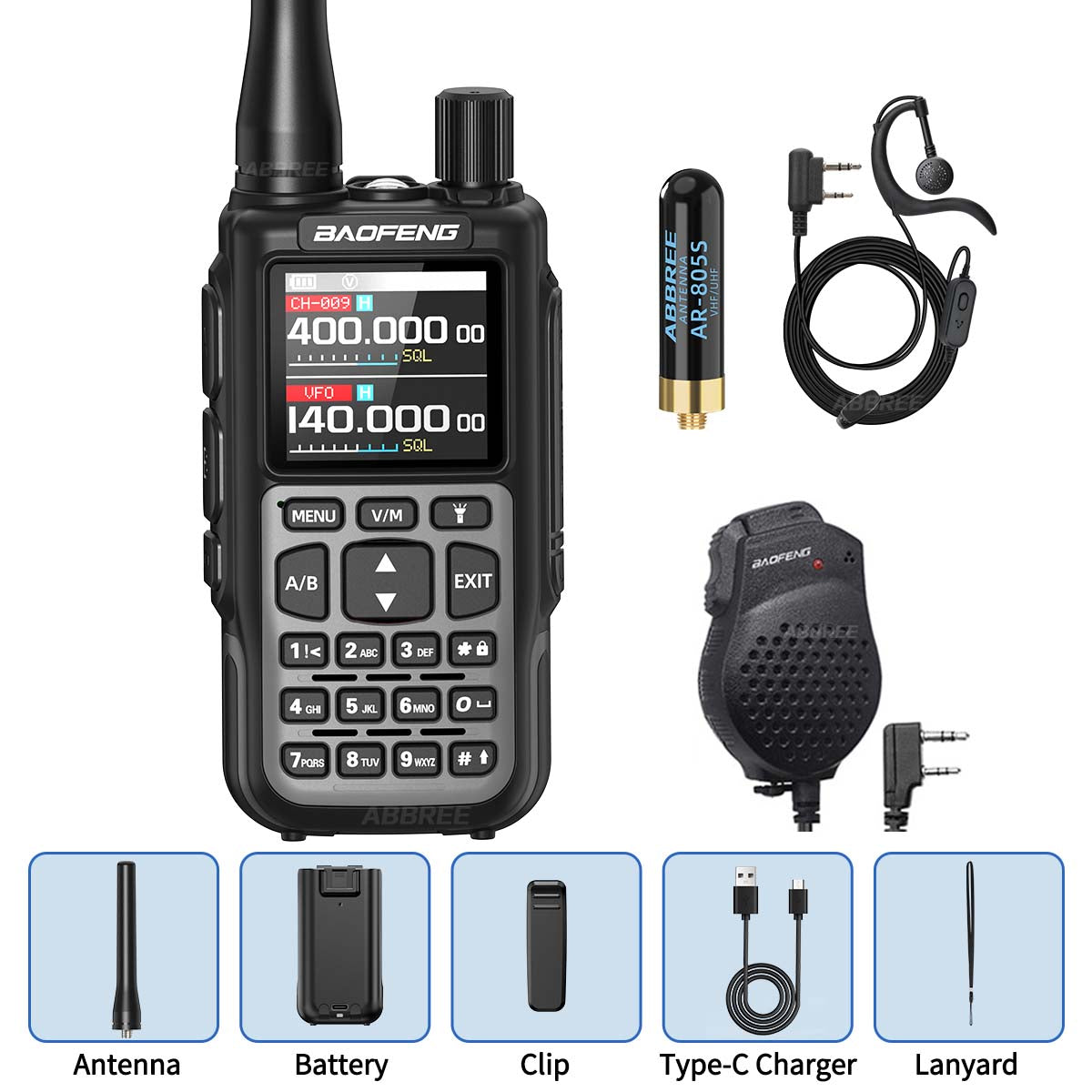 BAOFENG MINI 5 Walkie Talkie 2200mAh Battery APP Bluetooth Programming Long Range Dual PTT Newly Upgraded UV-5R MINI Ham Radio