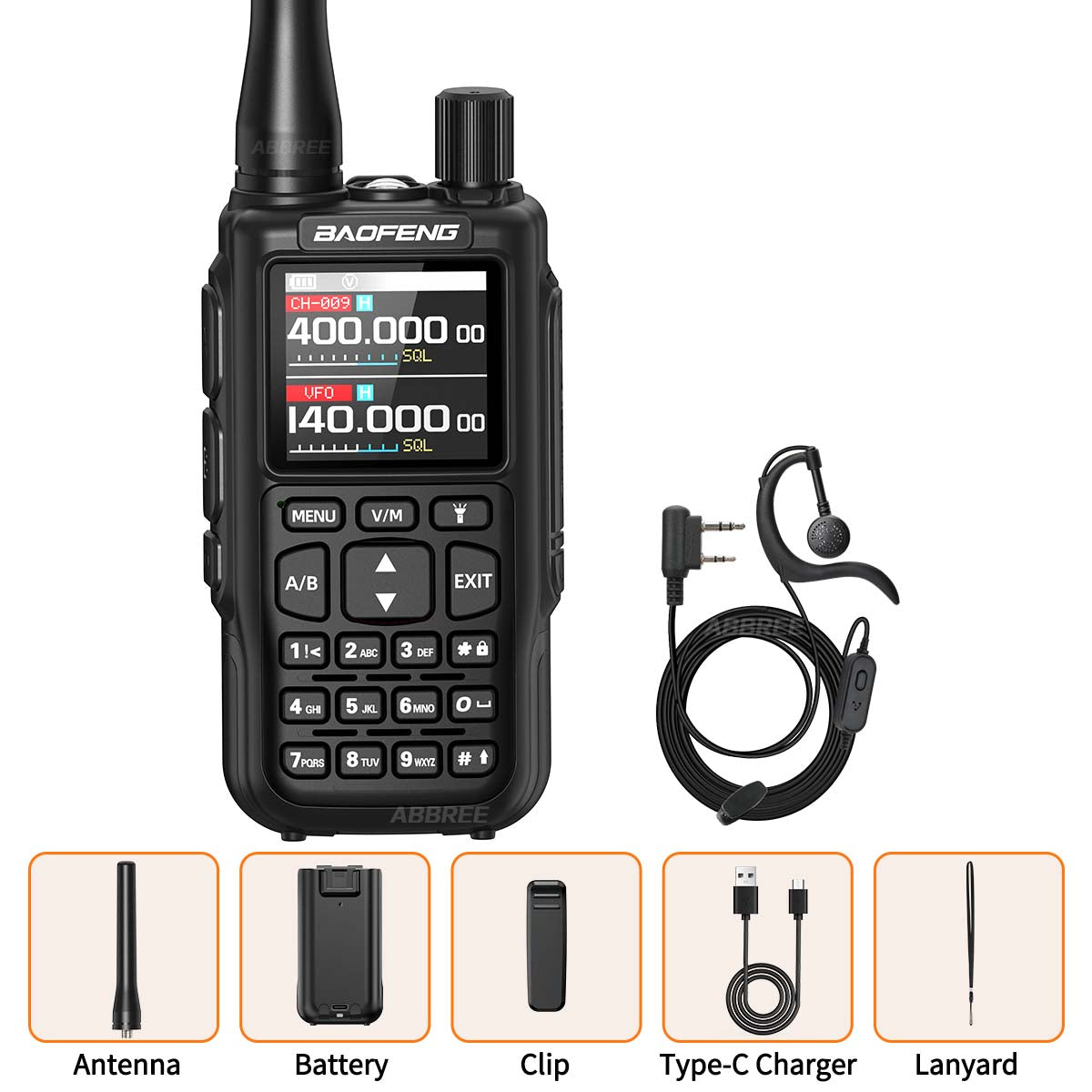 Baofeng Mini 5 Walkie Talkie Upgrade 5R Mini Bluetooth Programming Wireless Copy Frequency Full Band Type-C Long Range Ham Radio