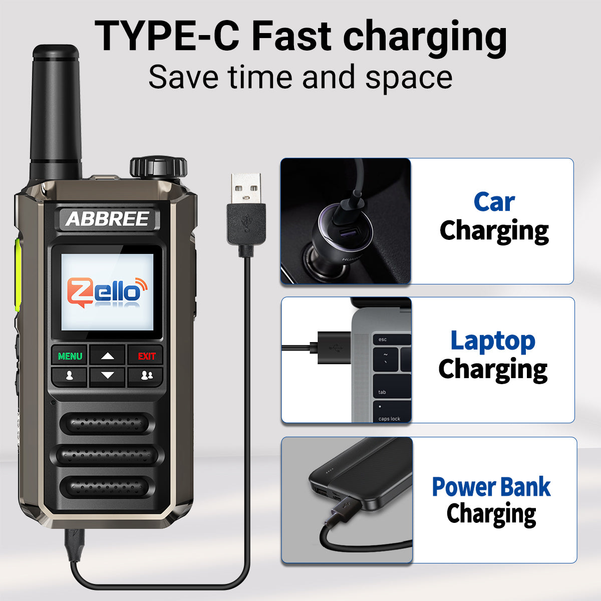 ABBREE GP-18 2G/3G/4G Zello Walkie Talkie Dual Sim Card Slots Global POC Android Bluetooth WIFI Unlimited Distance Network Radio