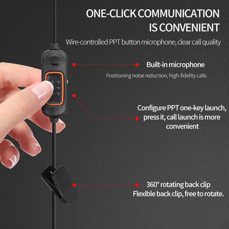 ABBREE 780 Headset Mic earphone For BaoFeng UV-5R UV-5RH UV-21 PRO UV32 Quansheng UV-K6 Walkie Talkie Two Way Radio Accessories