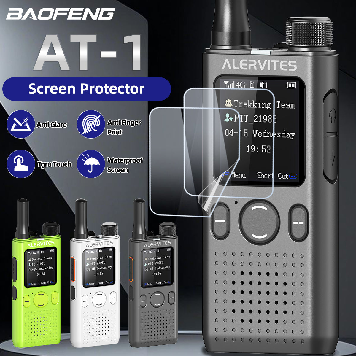 Baofeng AT1 POC Global Talking Walkie Talkie Screen Protector Anti-Scratch Protective Film Radio Accessories For ALERVITES AT-1