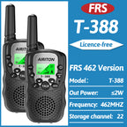 2PCS AIRITON T-388 Kids Walkie Talkie PMR/FRS Mini Handheld Transceiver Long Range Birthday Gifts for Outdoor Adventures Hiking