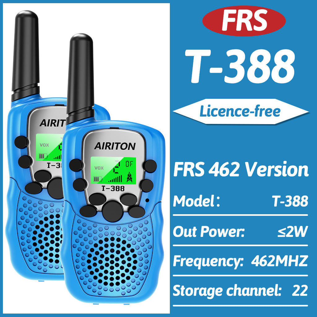 2PCS AIRITON T-388 Kids Walkie Talkie PMR/FRS Mini Handheld Transceiver Long Range Birthday Gifts for Outdoor Adventures Hiking