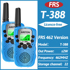 2PCS AIRITON T-388 Kids Walkie Talkie PMR/FRS Mini Handheld Transceiver Long Range Birthday Gifts for Outdoor Adventures Hiking