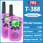 2PCS AIRITON T-388 Kids Walkie Talkie PMR/FRS Mini Handheld Transceiver Long Range Birthday Gifts for Outdoor Adventures Hiking
