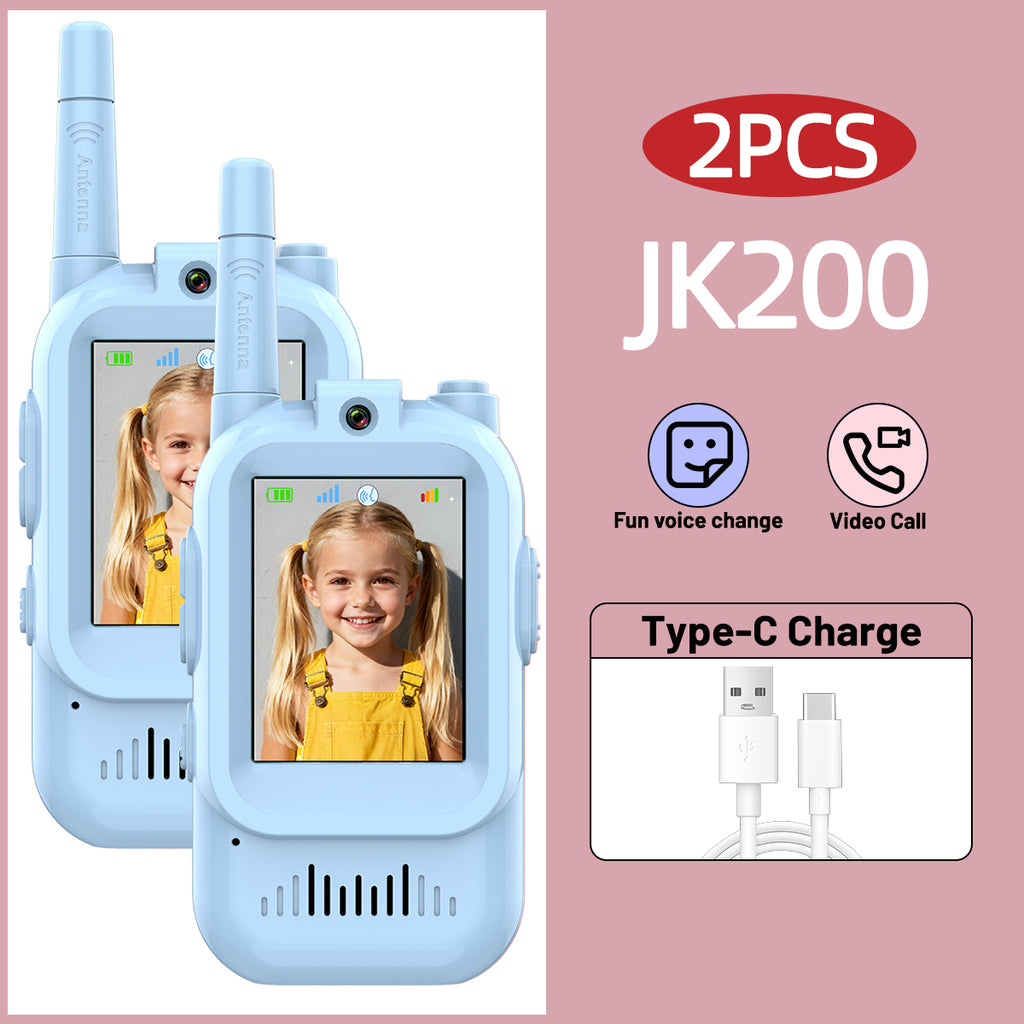 AIRITON Children's Video Walkie Talkies 2 Pack Rechargeable 2-inch High-definition Screen Voice Changer For Kids Gift Boys Girls
