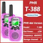 2PCS AIRITON T-388 Kids Walkie Talkie PMR/FRS Mini Handheld Transceiver Long Range Birthday Gifts for Outdoor Adventures Hiking