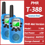 2PCS AIRITON T-388 Kids Walkie Talkie PMR/FRS Mini Handheld Transceiver Long Range Birthday Gifts for Outdoor Adventures Hiking