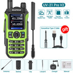 Baofeng UV-21 Pro Wireless Copy Frequency VHF UHF Powerful Waterproof V2 Long Range UV-32 Long Range Type-C Two Way Ham Radio