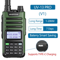 BaoFeng UV-13 PRO V1 V2 High Power Multi Band Walkie Talkie Type C Charger Long Range UV-13 UV-5R Transceiver Ham Two Way Radio
