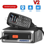 ABBREE AR-7600 V1 V2 Mini Mobile Radio Multi Band FM AM VHF UHF Wireless Copy Frequency Long Range V2 Add GPS With Speaker Mic