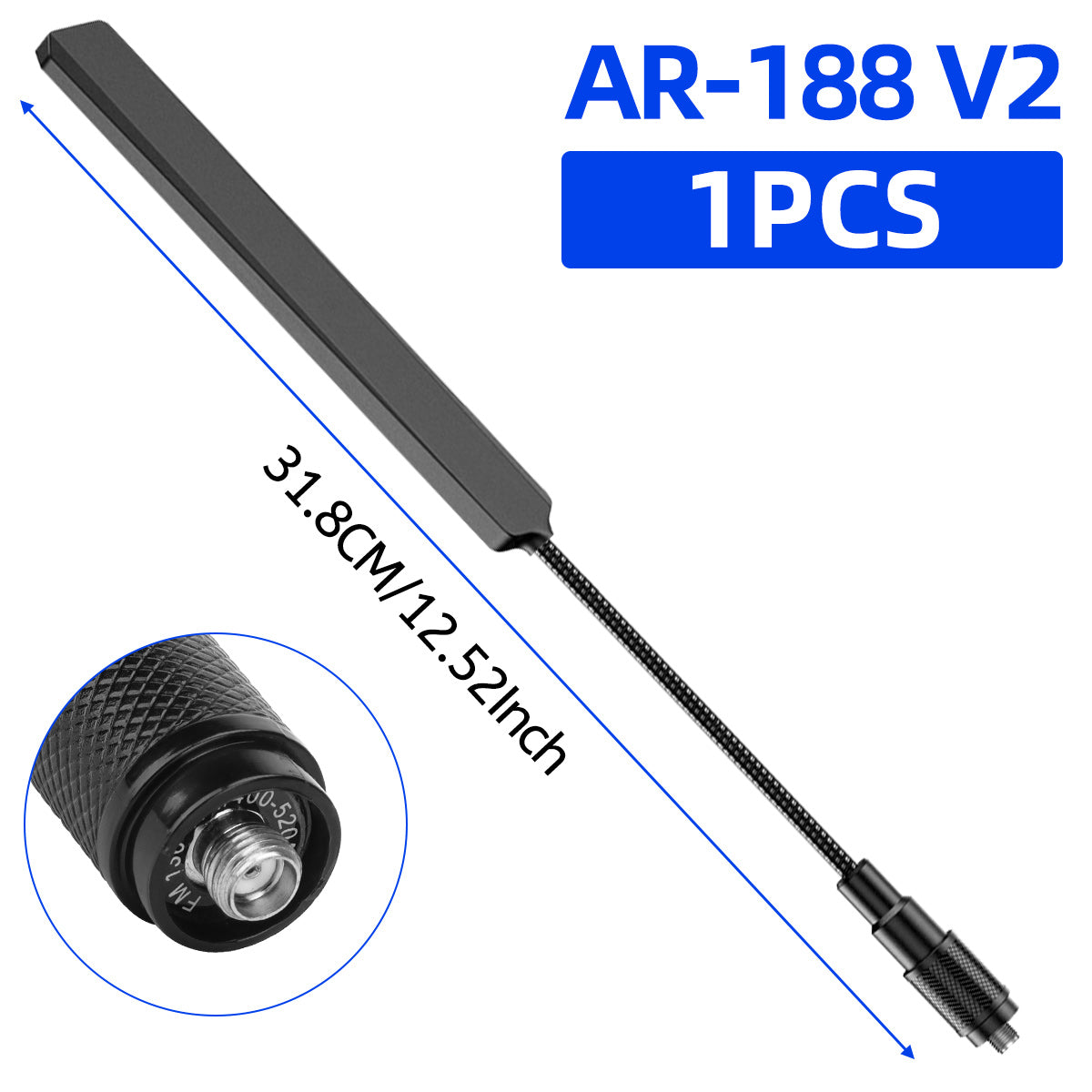 ABBREE AR-188 Gooseneck Tactical Antenna SMA-Female VHF UHF for Baofeng UV-5R MINI UV-5RH 21 PRO QUANSHENG UV-K5 Walkie Talkie