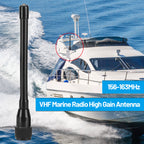 ABBREE X107M Marine Radio Antenna VHF PL-259 Connector 50W Max Power High Gain with RG-58U Low Loss Cable for Ship-to-Ship