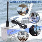ABBREE X107M Marine Radio Antenna VHF PL-259 Connector 50W Max Power High Gain with RG-58U Low Loss Cable for Ship-to-Ship