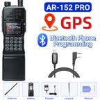 BAOFENG AR-152 PRO GPS Walkie Talkie Long Range Bluetooth Programming 10W Multi Band 12000mAh Tactial 1000CH Two Way Ham Radio
