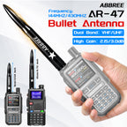 ABBREE AR‑47 Bullet Mini Antenna SMA‑Female VHF UHF 10W High‑Gain For Baofeng Quansheng Handheld Radio