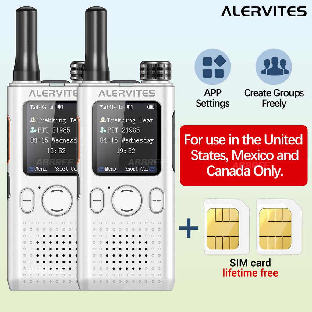 ALERVITES AT1 POC Radio Global 4G/5G Network Walkie Talkie Create Groups Freely Phone APP Settings Unlimited Distance  For Baofeng Portable USB Charge Ham Radio
