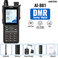 AIRITON AI-881 DMR Walkie Talkie IP67 Waterproof 10W High Power Dual Time Slot Large Color Screen VOX Two Way Radio