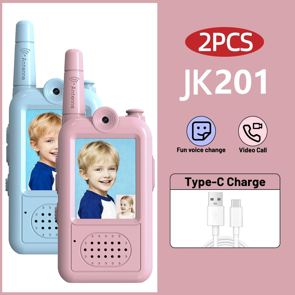 AIRITON JK201 Kids Video Walkie Talkie Rechargeable Indoor Outdoor One-Click Call Essential for Camping Hiking Adventures gift