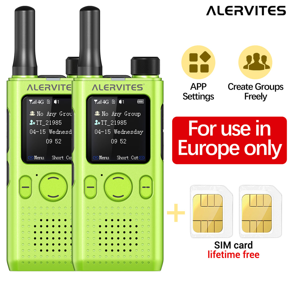 ALERVITES AT1 POC Radio Global 4G/5G Network Walkie Talkie Create Groups Freely Phone APP Settings Unlimited Distance  For Baofeng Portable USB Charge Ham Radio