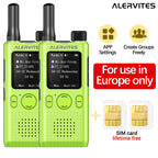 ALERVITES AT1 POC Radio Global 4G/5G Network Walkie Talkie Create Groups Freely Phone APP Settings Unlimited Distance  For Baofeng Portable USB Charge Ham Radio