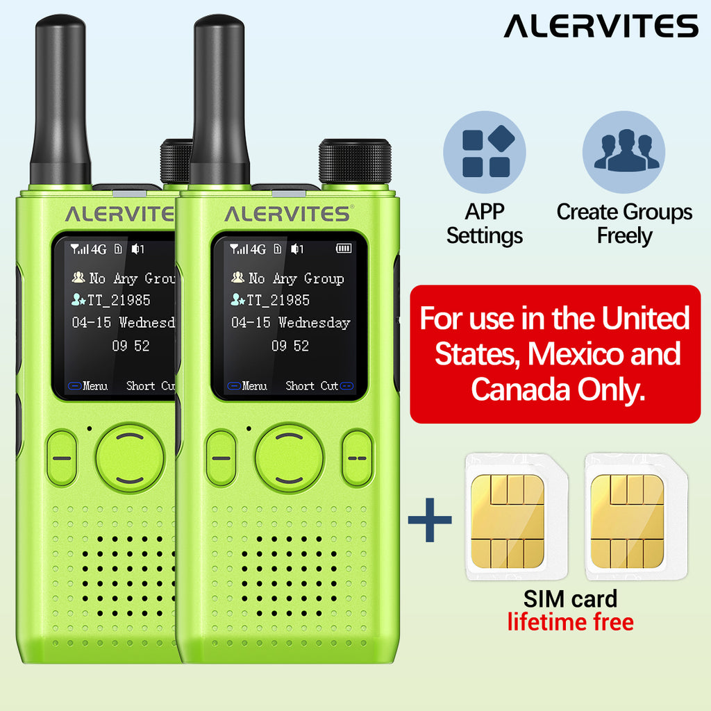 ALERVITES AT1 POC Radio Global 4G/5G Network Walkie Talkie Create Groups Freely Phone APP Settings Unlimited Distance  For Baofeng Portable USB Charge Ham Radio